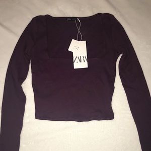 square neck long-sleeve